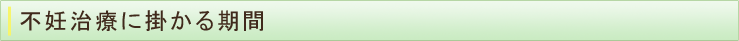不妊治療に掛かる期間